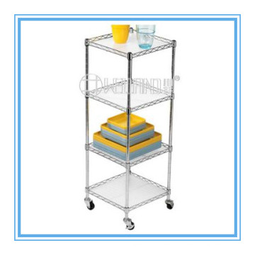 Adjustable Mini Kitchen Corner Wire Shelf Rack with Wheels (CJ303080C4C)